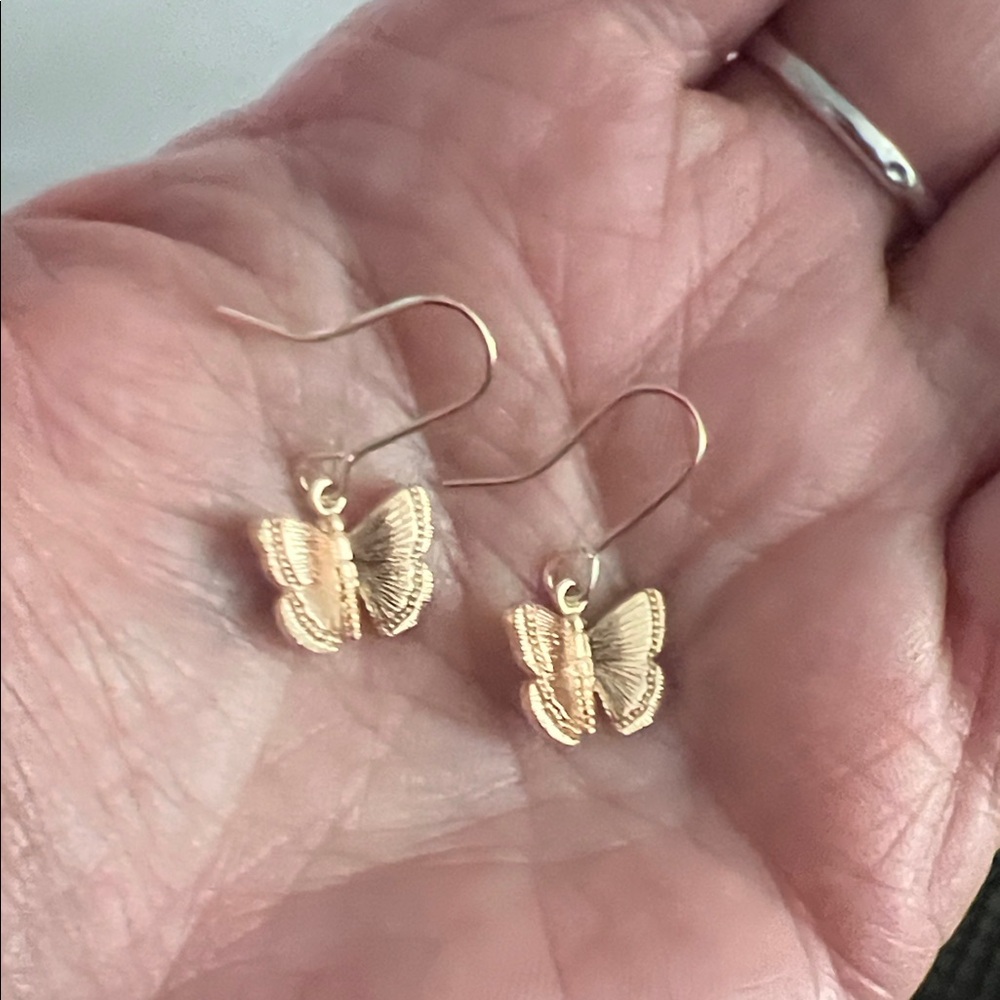 Elegant Gold Butterfly Earrings, gold-filled